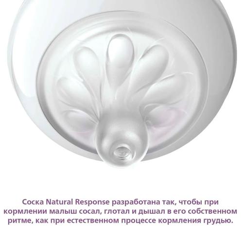 Бутылочка для кормления Natural Response 260 мл с 1 месяца Philips Avent SCY903/11 розовая фото 2
