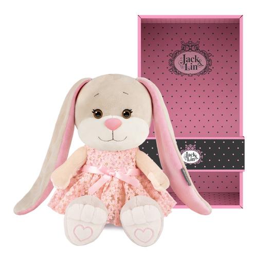 Мягкая игрушка Зайка Лин в кружевном розовом платье 20 см Jack&Lin JL-04202317-20 фото 2