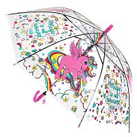 Детский зонт прозрачный полуавтомат Единороги 50 см Играем Вместе UM50T-UNI