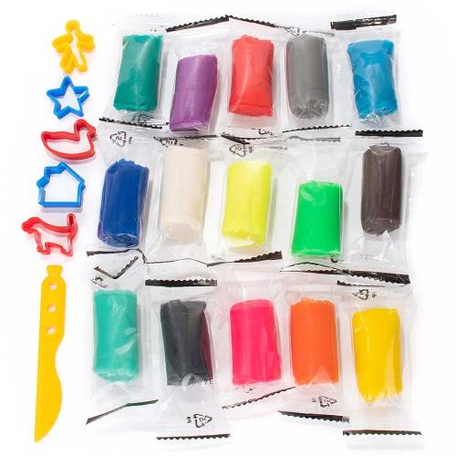 Набор для детской лепки Тесто-пластилин 15 цветов Dream Makers TA1066V фото 4