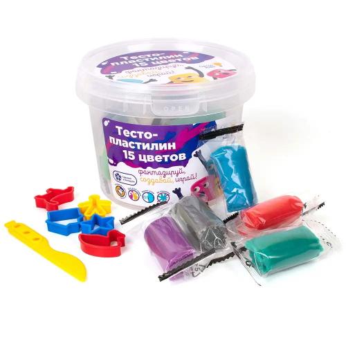 Набор для детской лепки Тесто-пластилин 15 цветов Dream Makers TA1066V фото 5