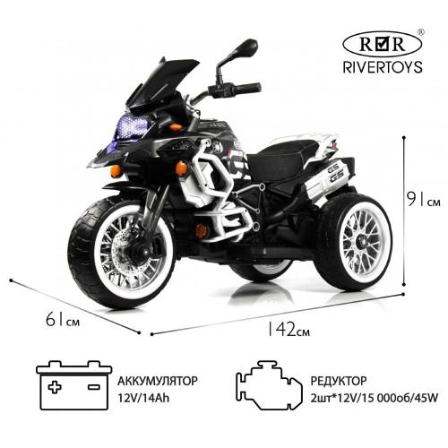 Детский электромотоцикл RiverToys М111БХ чёрный фото 5